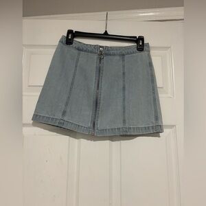 Forever 21 Light Blue Denim Skirt with Zipper